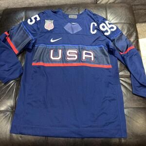 Nike 2022 Team USA Winter Olympics Blue Hockey Jersey Size XL